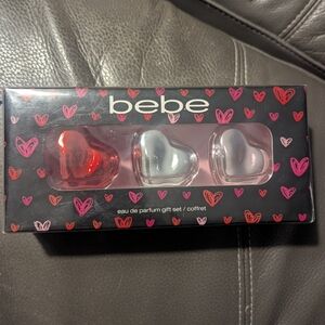 Bebe Gift Set Heart-Shaped Perfume Set - Red Silver & Pink New